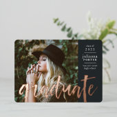 Aankondiging van ketched Folie Afstuderen | Zwart (Staand Voorkant)