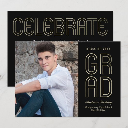 Aankondiging van klasseaankondigingen Afstuderen (Voorkant / Achterkant)