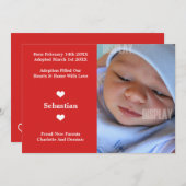 Aankondiging van kleine nieuwe babyadoptie (Voorkant / Achterkant)