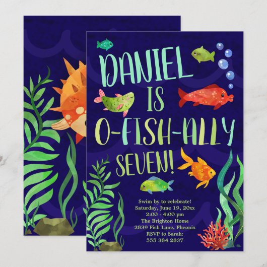 Aankondiging van kleurrijke visdag (Voorkant / Achterkant)