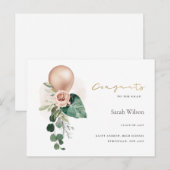 AANKONDIGING VAN KUSTBALLOON FLORAL AFSTUDEERDER BRIEFKAART (Voorkant / Achterkant)