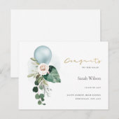 AANKONDIGING VAN KUSTBALLOON FLORAL AFSTUDEERDER BRIEFKAART (Voorkant / Achterkant)