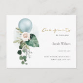 AANKONDIGING VAN KUSTBALLOON FLORAL AFSTUDEERDER BRIEFKAART (Voorkant)