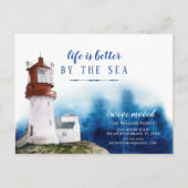 Aankondiging van kustvuurtoren briefkaart (Voorkant)