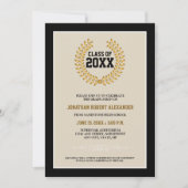 Aankondiging van Laurel Wreath Afstuderen (zwart) (Voorkant)