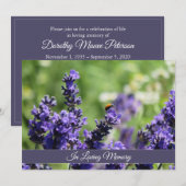 Aankondiging van Lavender & Ladybug Memorial Servi (Voorkant / Achterkant)