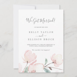 Aankondiging van lentescherry Blossom Elopement
