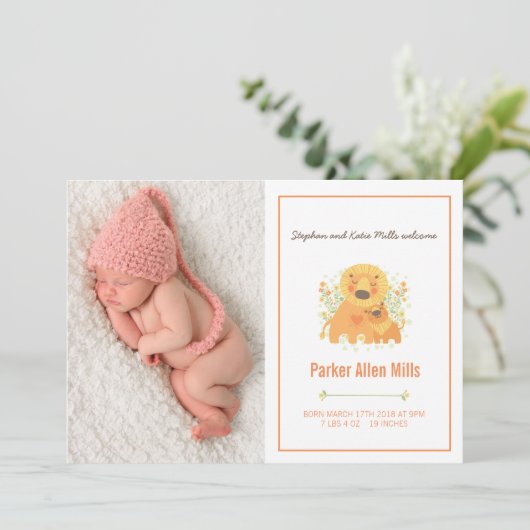 Aankondiging van Lion Cub Birth (Staand voorkant)