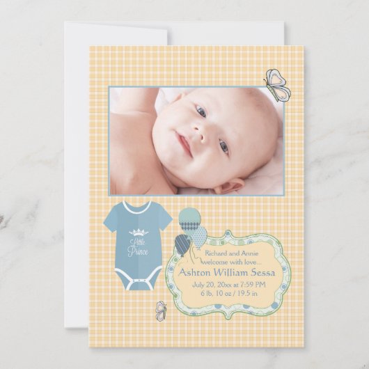 Aankondiging van Little Prince Photo Birth (Voorkant)