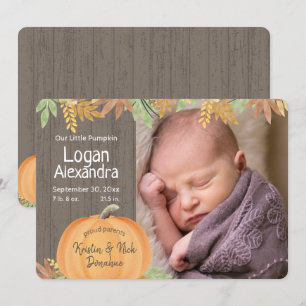 Aankondiging van Little Pumpkin Birth