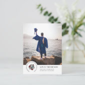 Aankondiging van Logo en foto-Afstuderen op school Briefkaart (Staand voorkant)