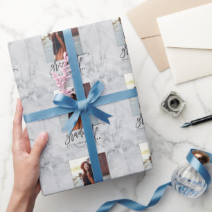 Aankondiging van MARBLE AND ROOS GOLD AFSTUDEREN Cadeaupapier