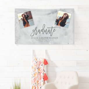 Aankondiging van MARBLE AND ROOS GOLD AFSTUDEREN Spandoek