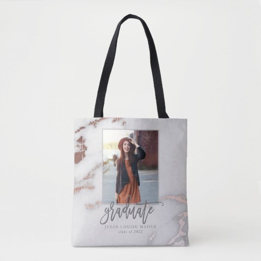 Aankondiging van MARBLE AND ROOS GOLD AFSTUDEREN Tote Bag (Voorkant)