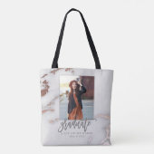 Aankondiging van MARBLE AND ROOS GOLD AFSTUDEREN Tote Bag (Achterkant)