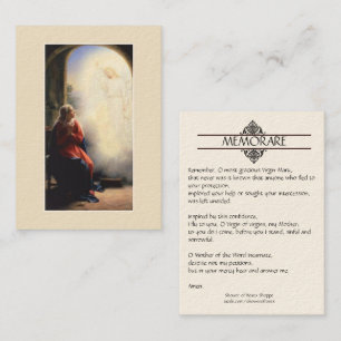 Aankondiging van Mary Memorare Prayer Heilige Kaar