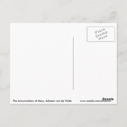 Aankondiging van Mary, Velde Briefkaart (Achterkant)