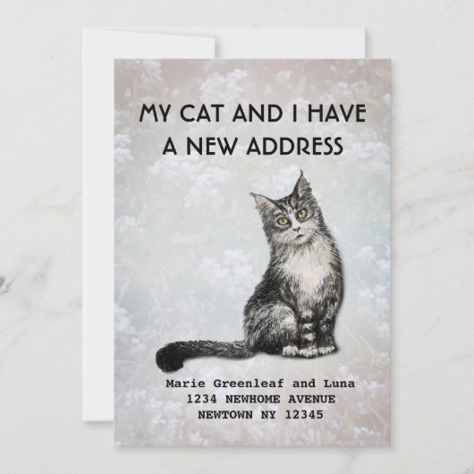 Aankondiging van mijn verhuizing met mijn kat (Voorkant)