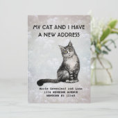 Aankondiging van mijn verhuizing met mijn kat (Staand voorkant)