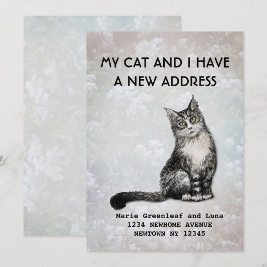 Aankondiging van mijn verhuizing met mijn kat (Voorkant / Achterkant)