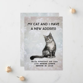 Aankondiging van mijn verhuizing met mijn kat
