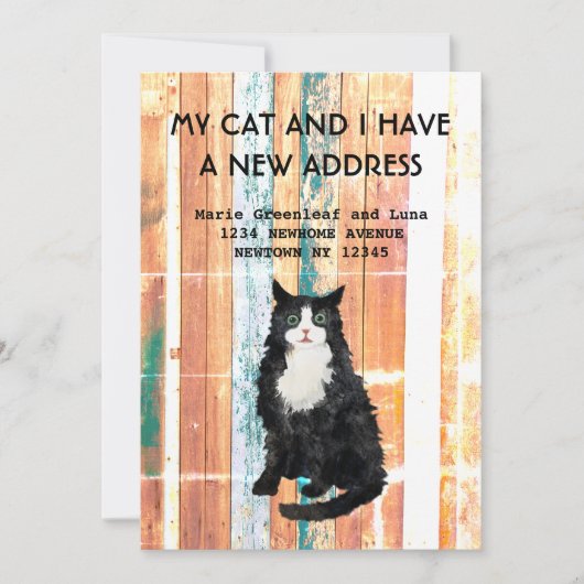 Aankondiging van mijn verhuizing met mijn kat (Voorkant)