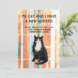 Aankondiging van mijn verhuizing met mijn kat