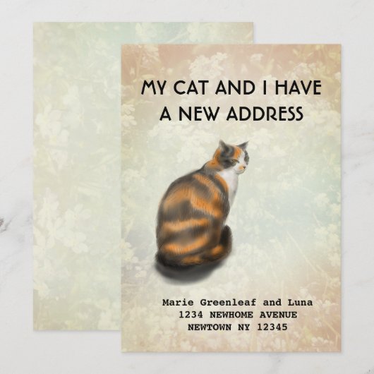 Aankondiging van mijn verhuizing met mijn kat (Voorkant / Achterkant)