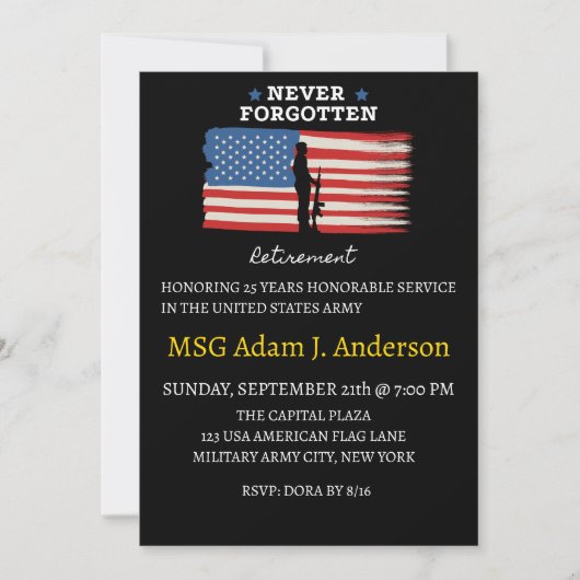 Aankondiging van militair pensioen (Voorkant)