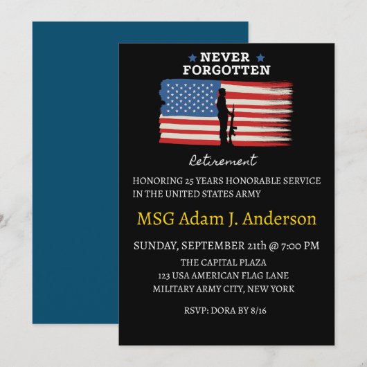 Aankondiging van militair pensioen (Voorkant / Achterkant)