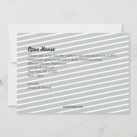 Aankondiging van modern 6-fotoAfstuderen (Achterkant)