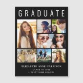 Aankondiging van modern 8-fotozwart Afstuderen (Voorkant)