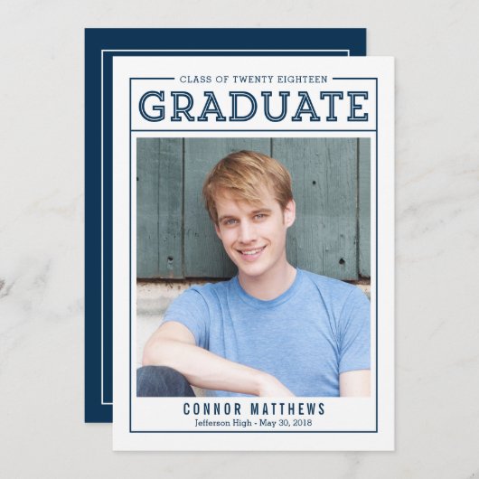 Aankondiging van modern Afstudeerder Afstuderen (Voorkant / Achterkant)