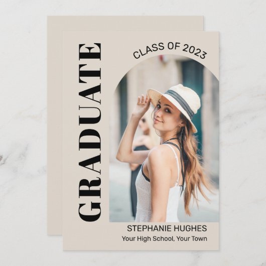 Aankondiging van modern Afstuderen voor fotoarch  (Voorkant / Achterkant)