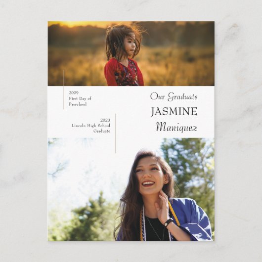 Aankondiging van modern Afstuderen voor foto's en  Briefkaart (Voorkant)