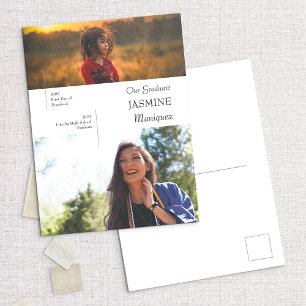 Aankondiging van modern Afstuderen voor foto's en  Briefkaart