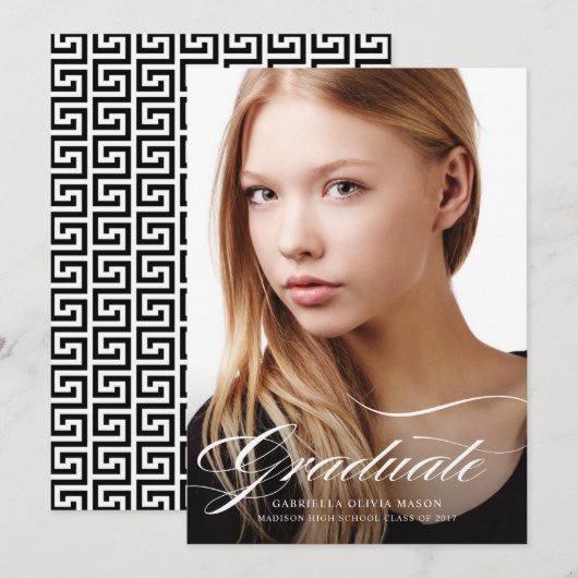 Aankondiging van modern Afstuderen voor foto's met (Voorkant / Achterkant)