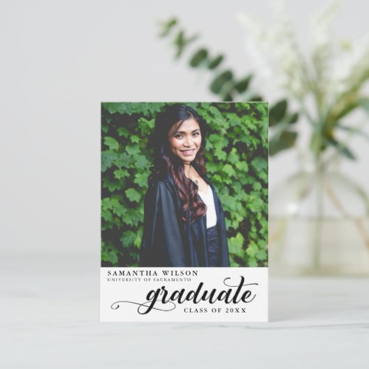 Aankondiging van modern Afstuderen voor script fot Briefkaart (Staand voorkant)