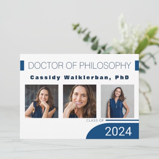 Aankondiging van modern blauw fotofototoestel Afst (Staand voorkant)