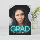 Aankondiging van modern Blauwgroen blauw Afstudere (Staand voorkant)