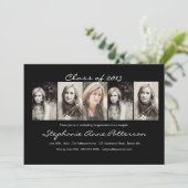 Aankondiging van modern Chic 5-fotoAfstuderen |Zwa (Staand voorkant)