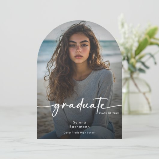 Aankondiging van Modern Photo Script Afstuderen Ar (Staand voorkant)