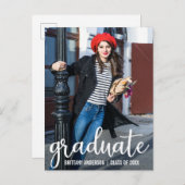 Aankondiging van modern script Afstuderen Foto W (Voorkant / Achterkant)