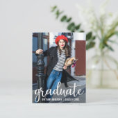 Aankondiging van modern script Afstuderen Foto W (Staand voorkant)