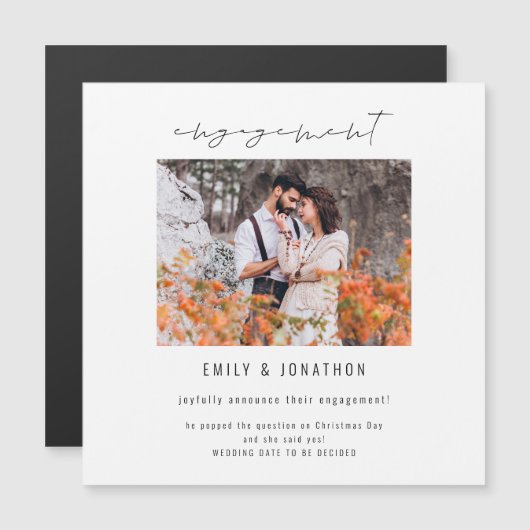 Aankondiging van modern Verloving voor script foto (Voorkant / Achterkant)