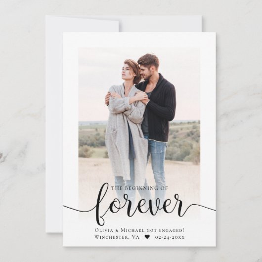 Aankondiging van modern Verloving voor script foto (Voorkant)