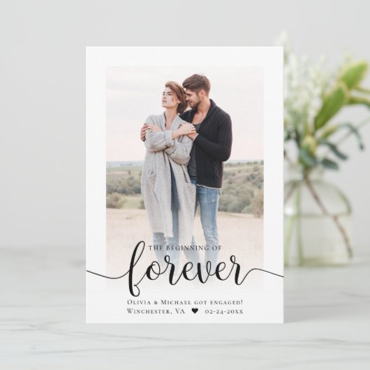 Aankondiging van modern Verloving voor script foto (Staand voorkant)