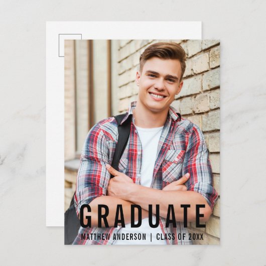 Aankondiging van moderne Afstuderen- (Voorkant / Achterkant)