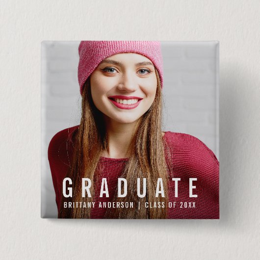 Aankondiging van moderne Afstuderen foto's Vierkante Button 5,1 Cm (Voorkant)