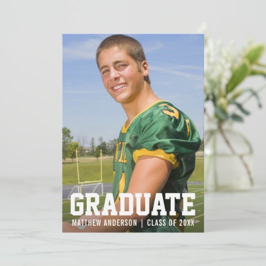 Aankondiging van moderne Afstuderen met porty-foto (Staand voorkant)